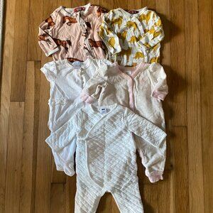 Baby Girl Footies Sleepers with Snaps 0-3mo Milkbarn - Janie and Jack - Gap